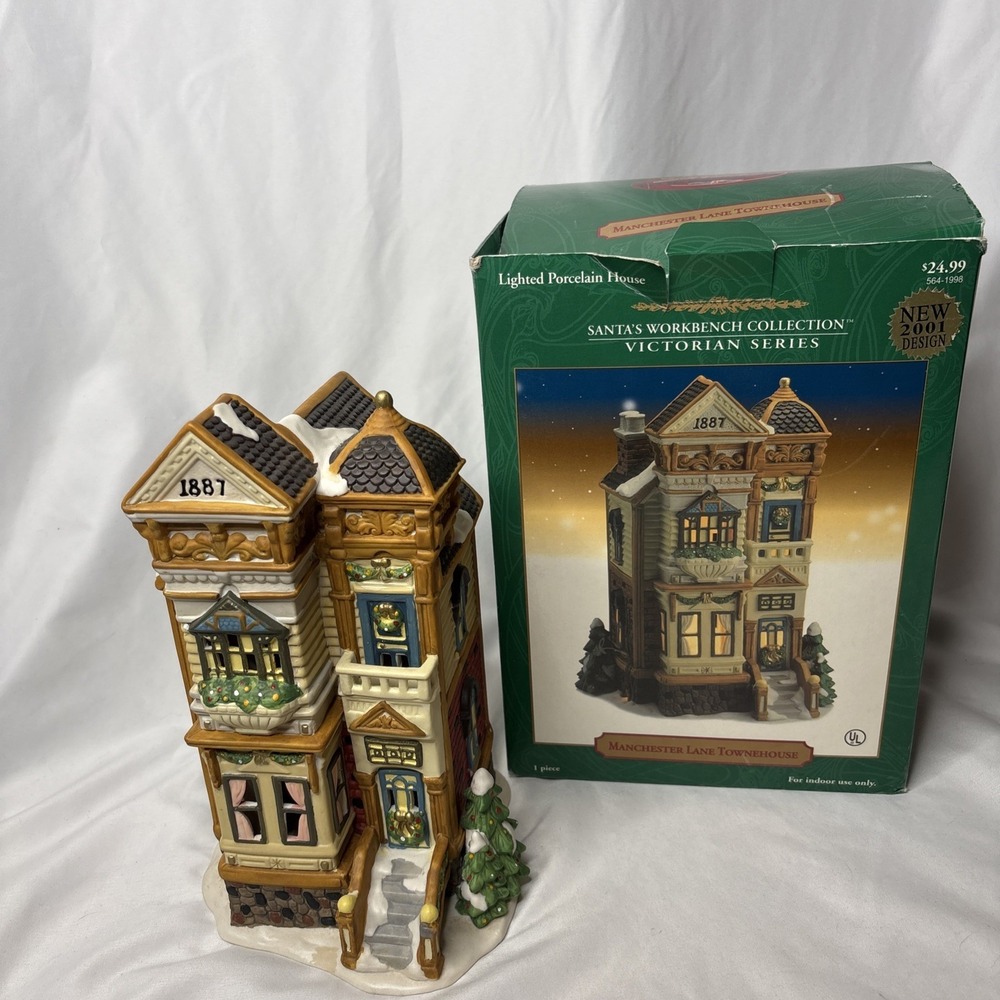 Vtg Santa's Workbench Victorian Series Manchester Lane Townehouse 2001‎ NO LIGHT